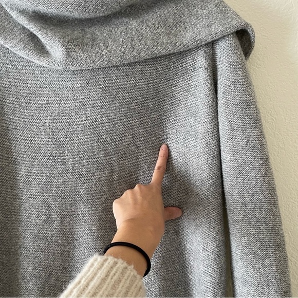 White + Warren 3 way Cowl Turtleneck Gray - Picture 4 of 10